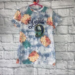 Rebel by Primark graphic and pineapple print tie dye top girls size 7/8